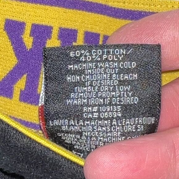 NBA Los Angeles Lakers Black Jogger/Sweat Pants Men’s Size Large Pockets Cuffed - Picture 5 of 8